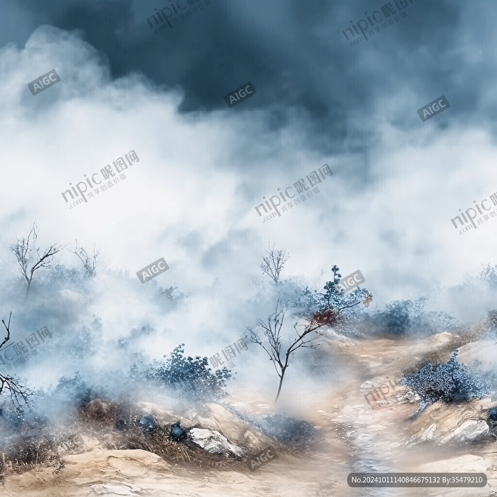 水墨風(fēng)格迷霧森林