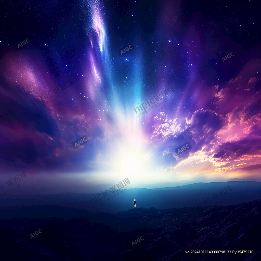 藍(lán)紫色大氣星空背景