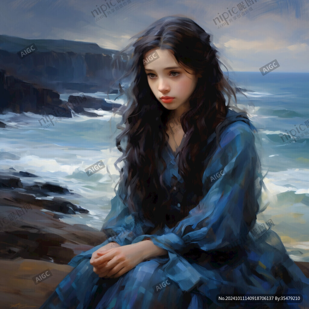 唯美人物油畫