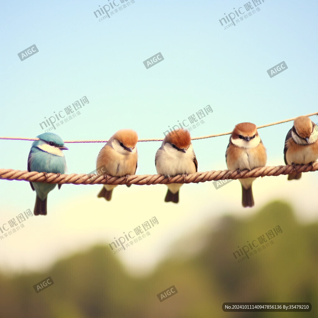 電線干上休息的鳥兒