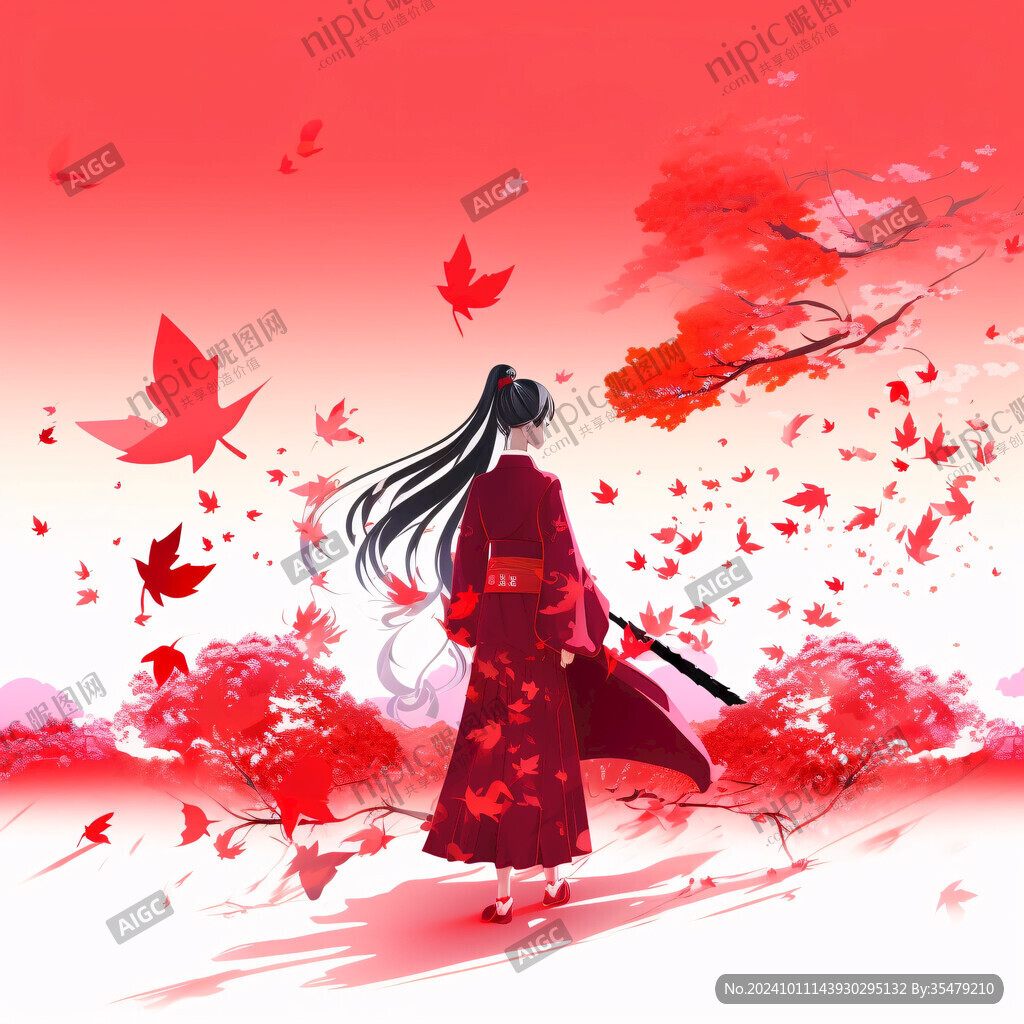 紅葉古風插畫