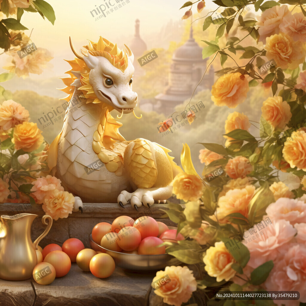金龍迎春背景畫面