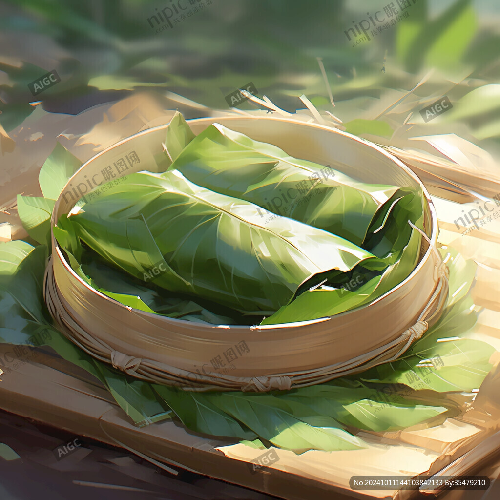 竹筒粽子插畫