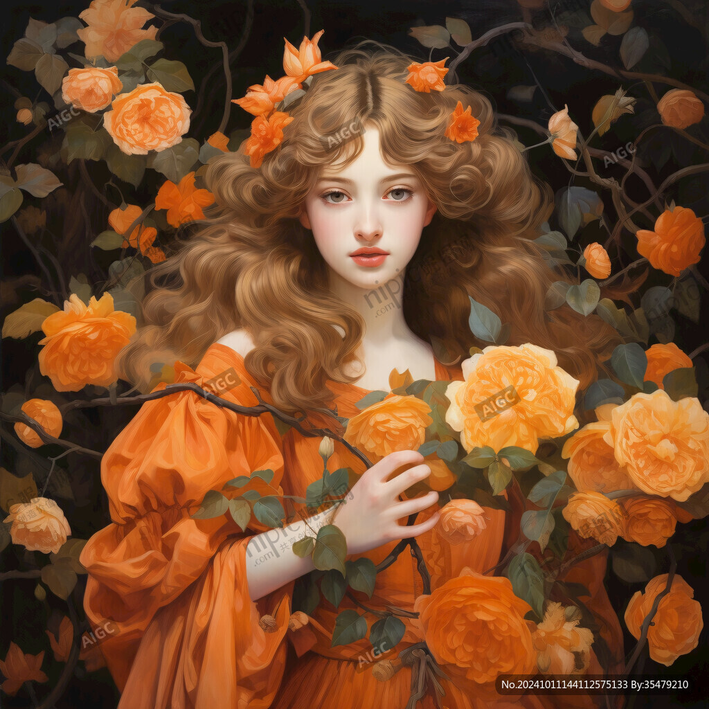 唯美少女與花系列