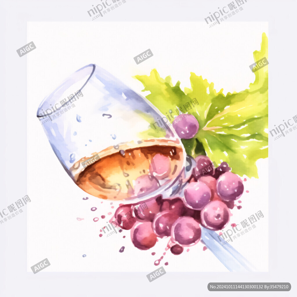 蜂蜜葡萄汁插畫