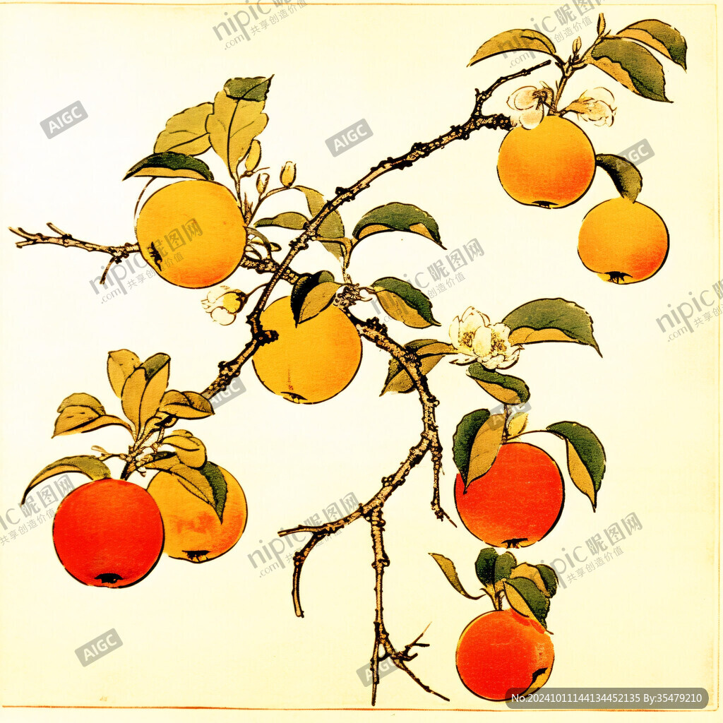 復(fù)古風(fēng)格果子插畫(huà)