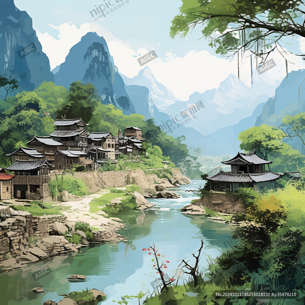 古風(fēng)山水場(chǎng)景
