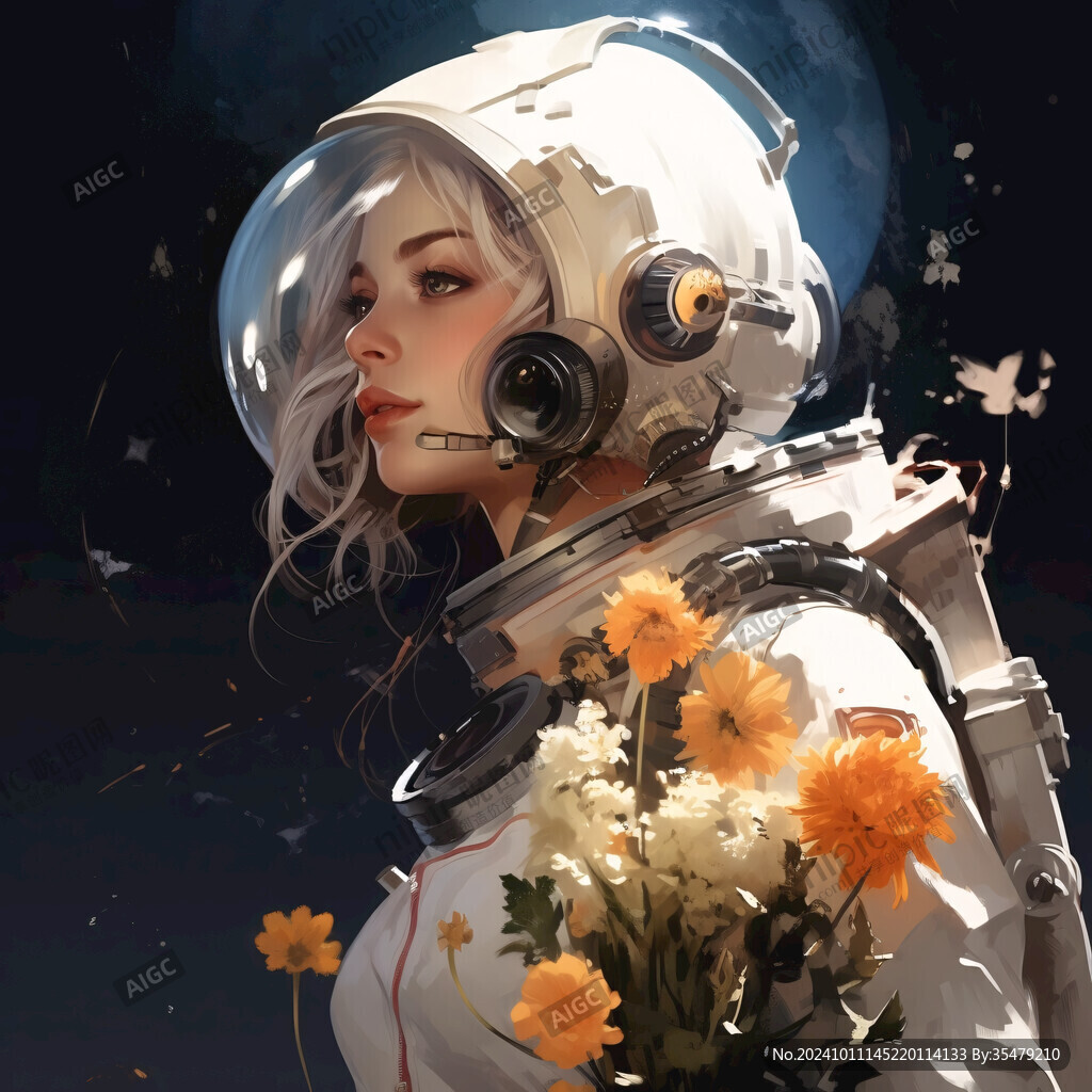 宇宙女孩插畫