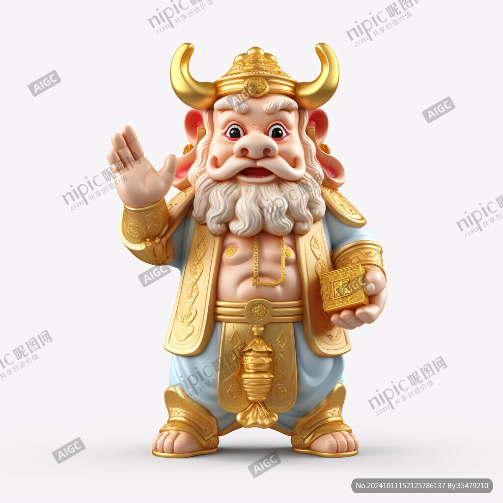 卡通可愛財神手辦素材