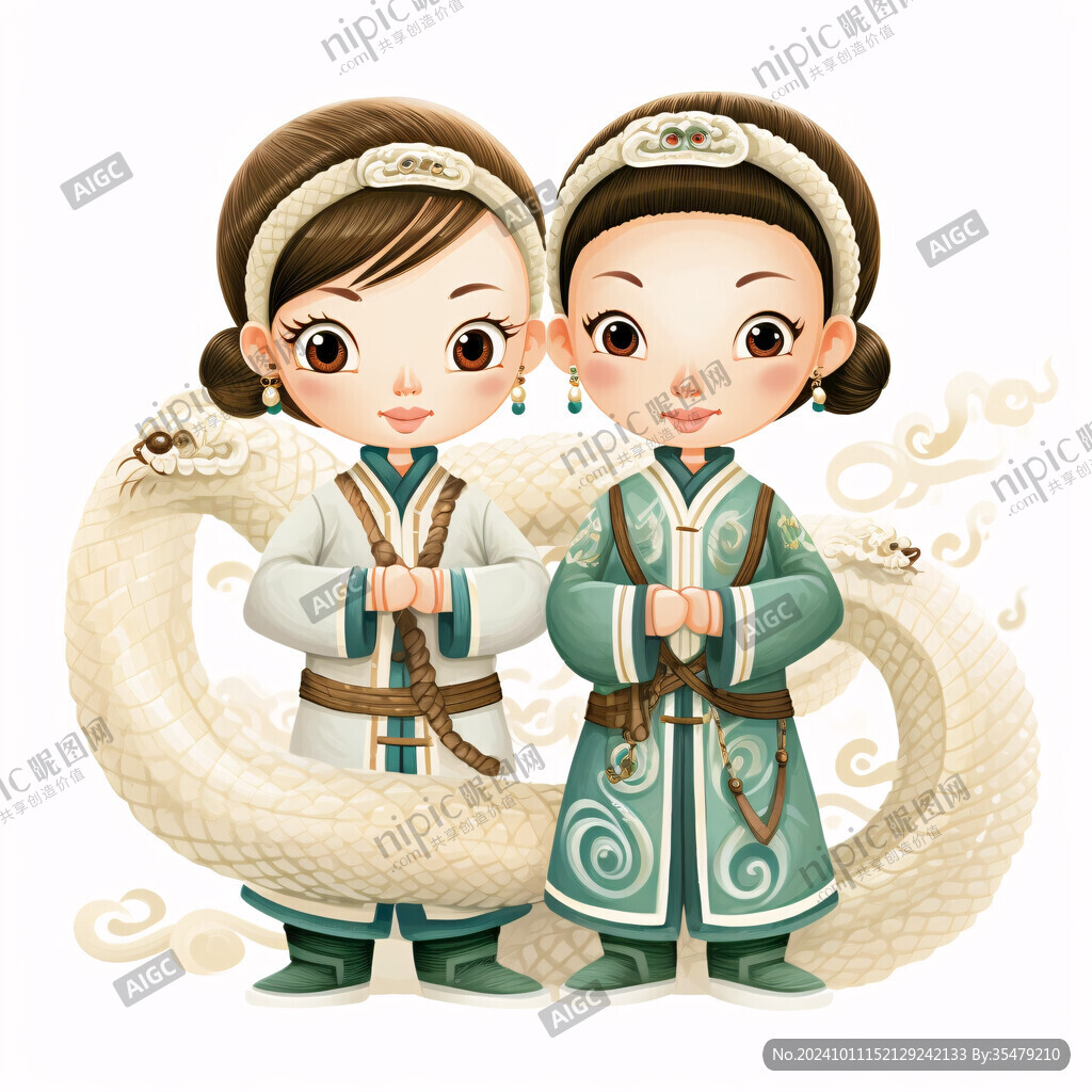 達(dá)斡爾族人物情侶插畫