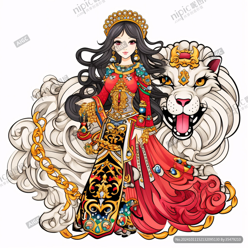藏族少女插畫設計