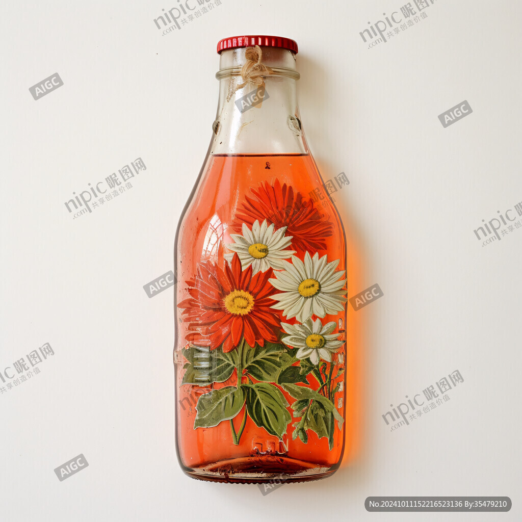 瓶子刺猬植物插畫