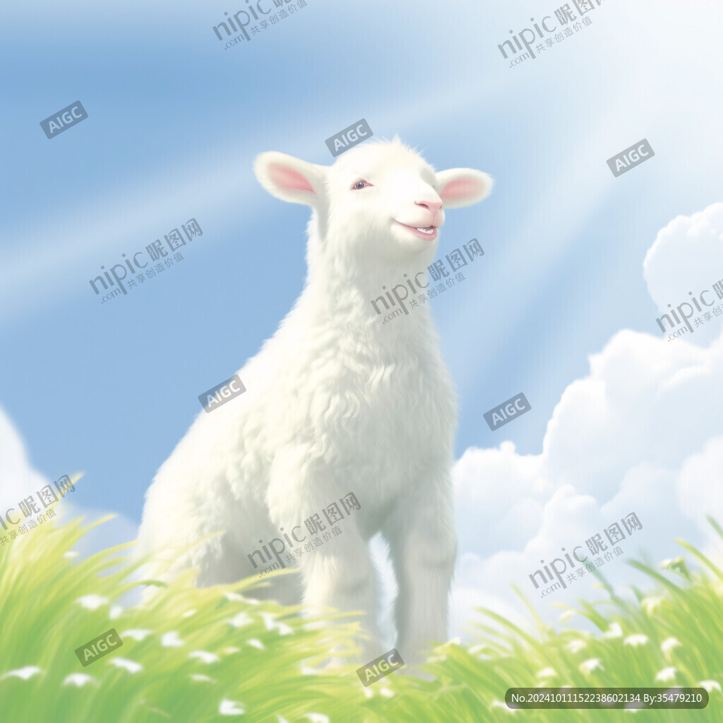 草原綿羊插畫
