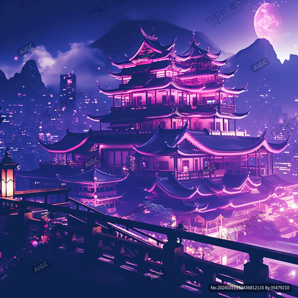幻想粉紅宮殿插畫(huà)