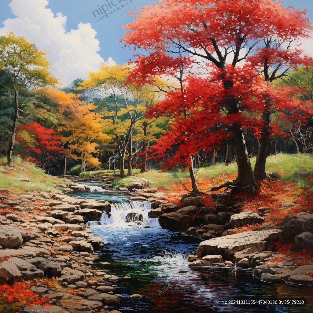 楓樹風(fēng)景油畫