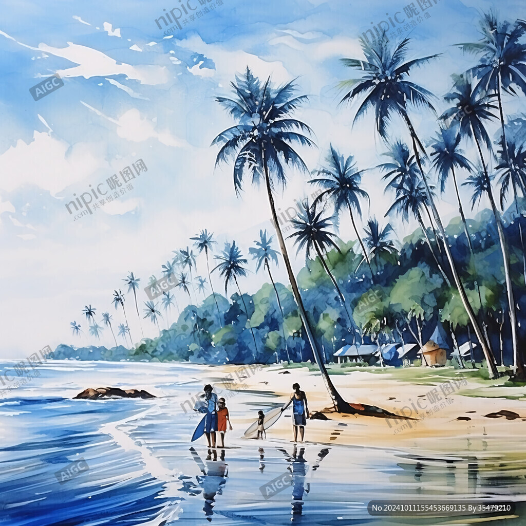 海灘風(fēng)景畫