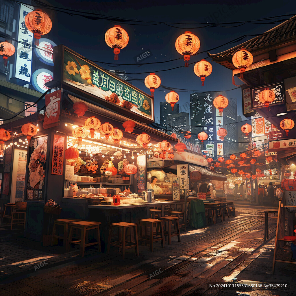 餐飲街場(chǎng)景設(shè)計(jì)