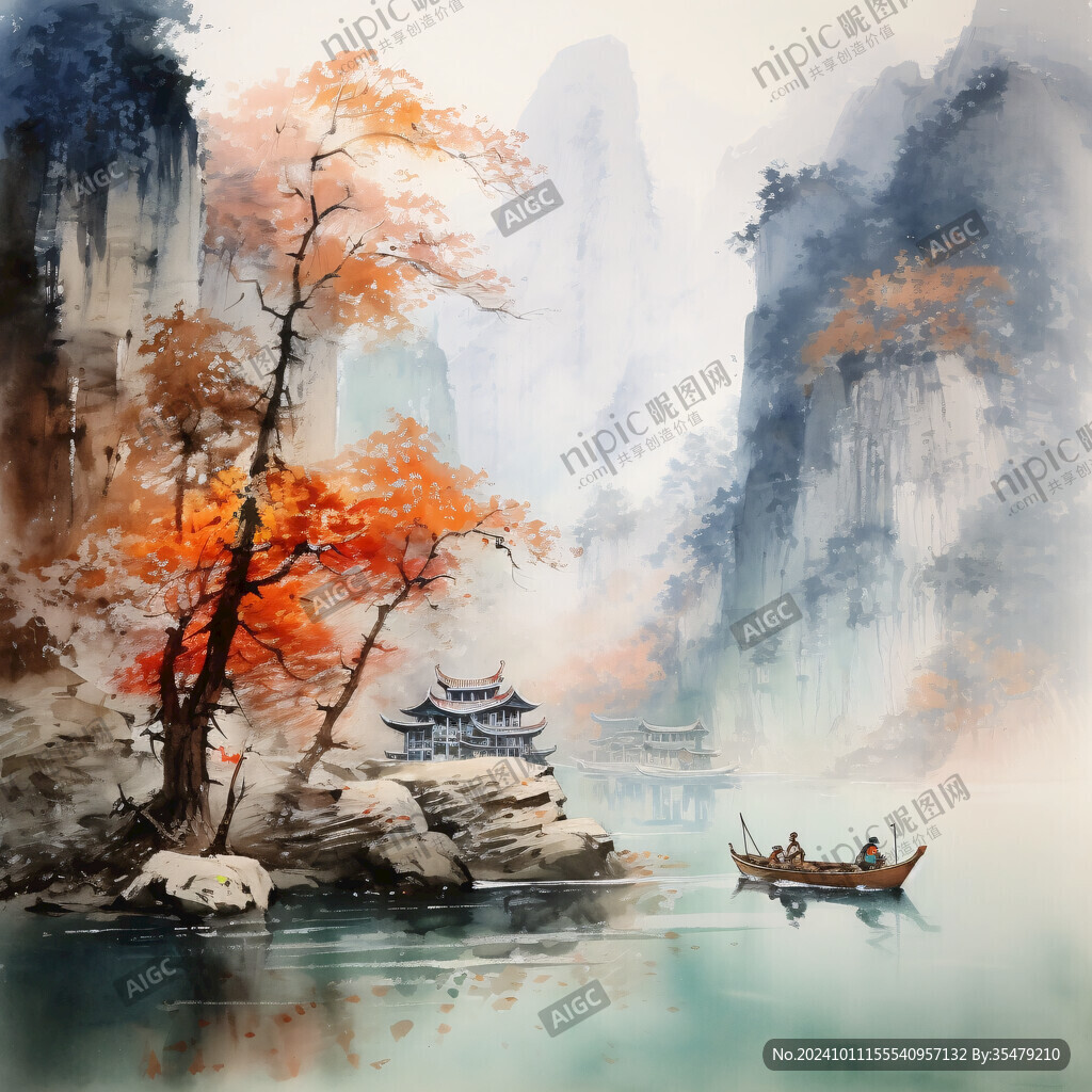 山水風(fēng)景彩繪