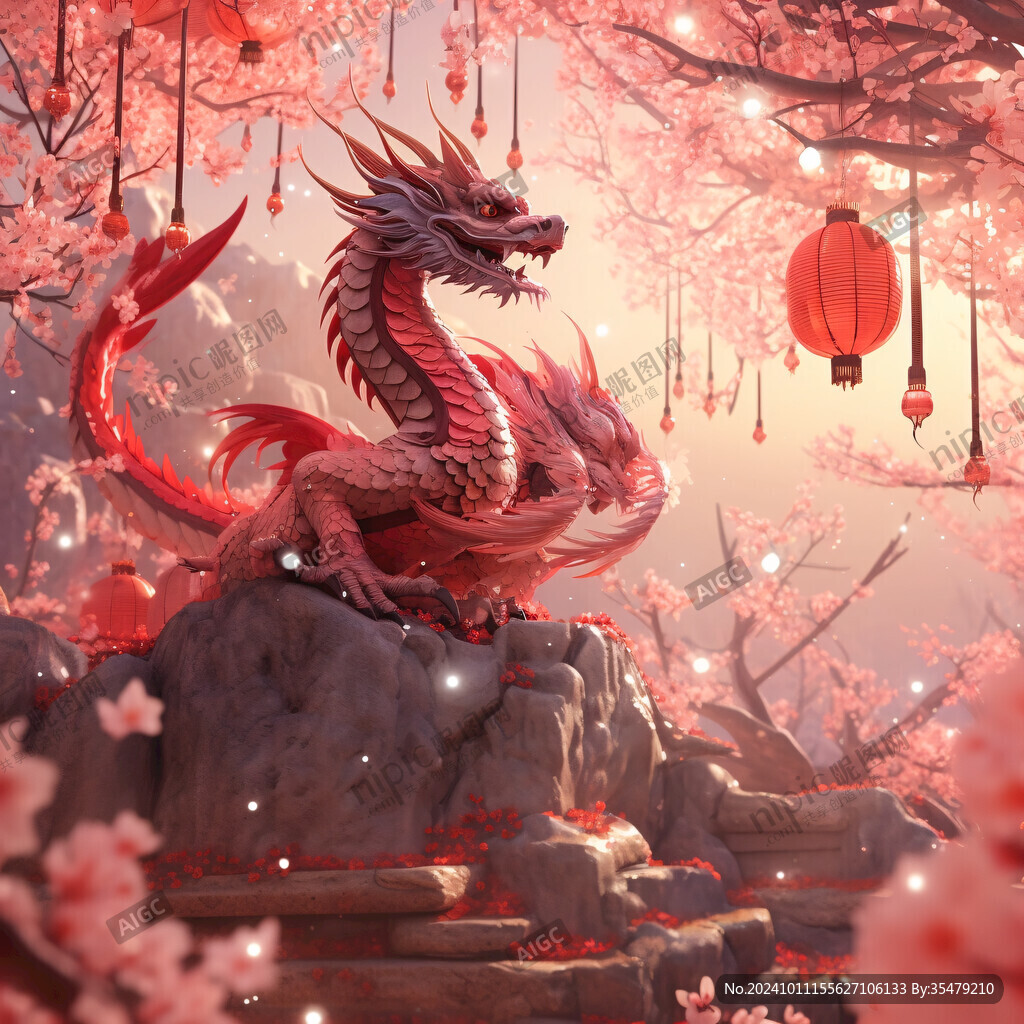國風龍年插圖插畫
