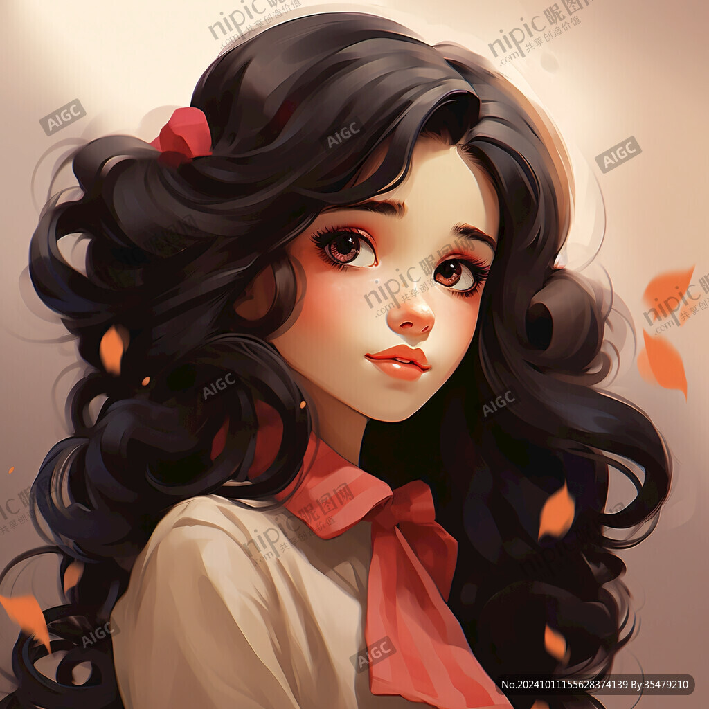 少女頭像插畫