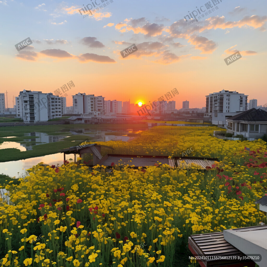周浦花海傍晚風(fēng)光