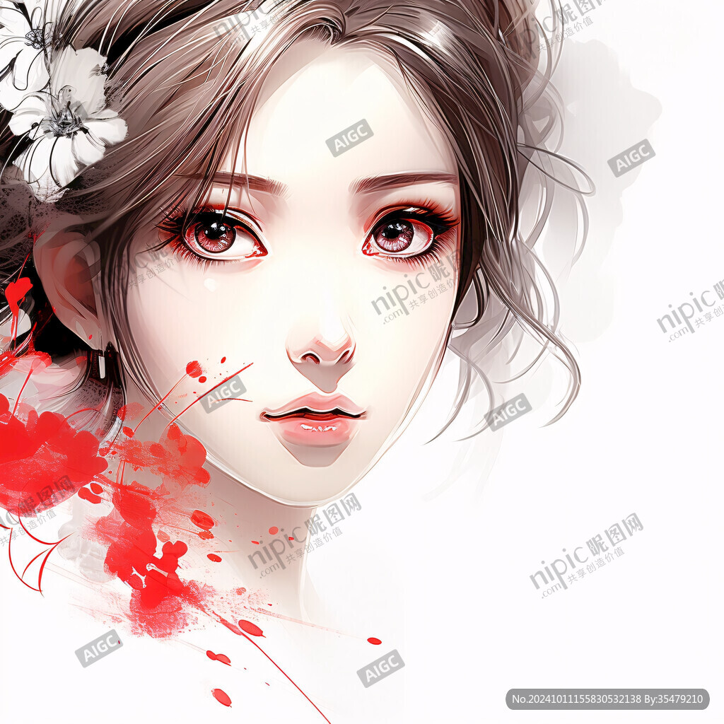 少女美女插畫手繪