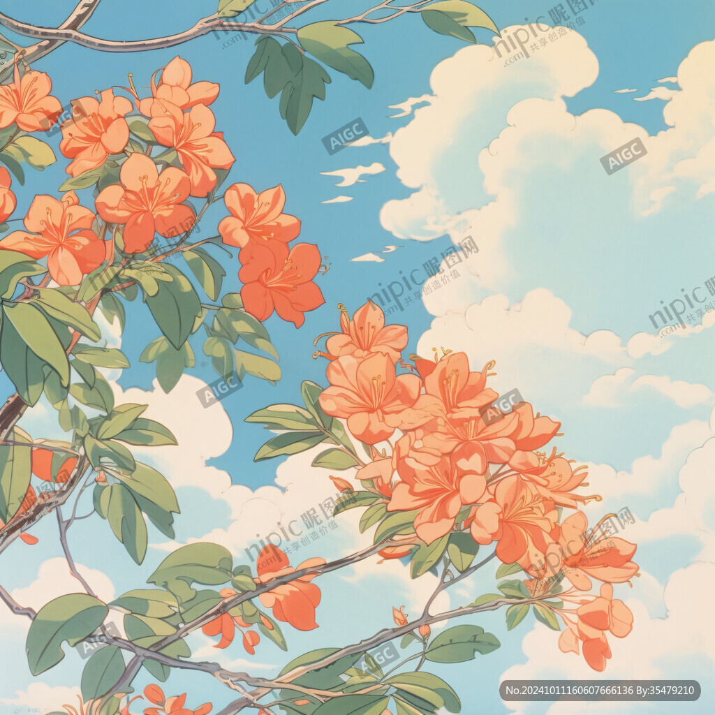 凌霄花插畫