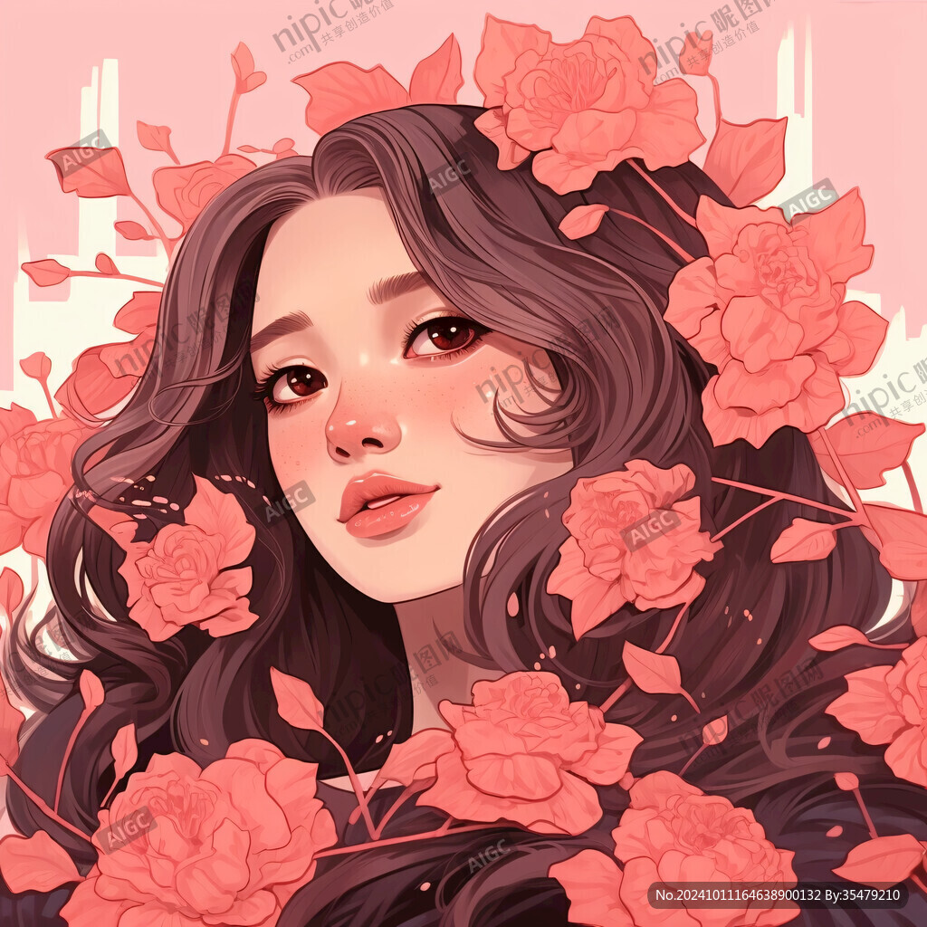 整容整形花季少女插畫