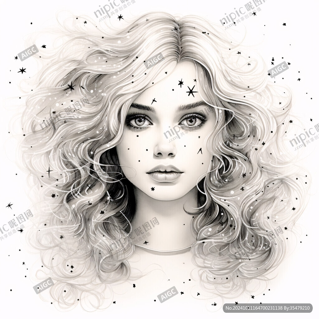數字美女插畫