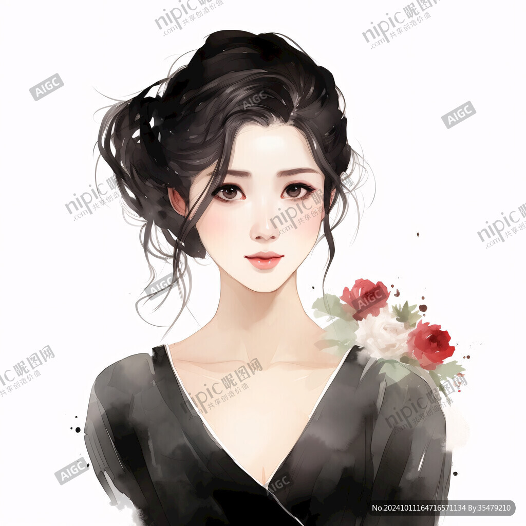人物頭像美女插畫(huà)