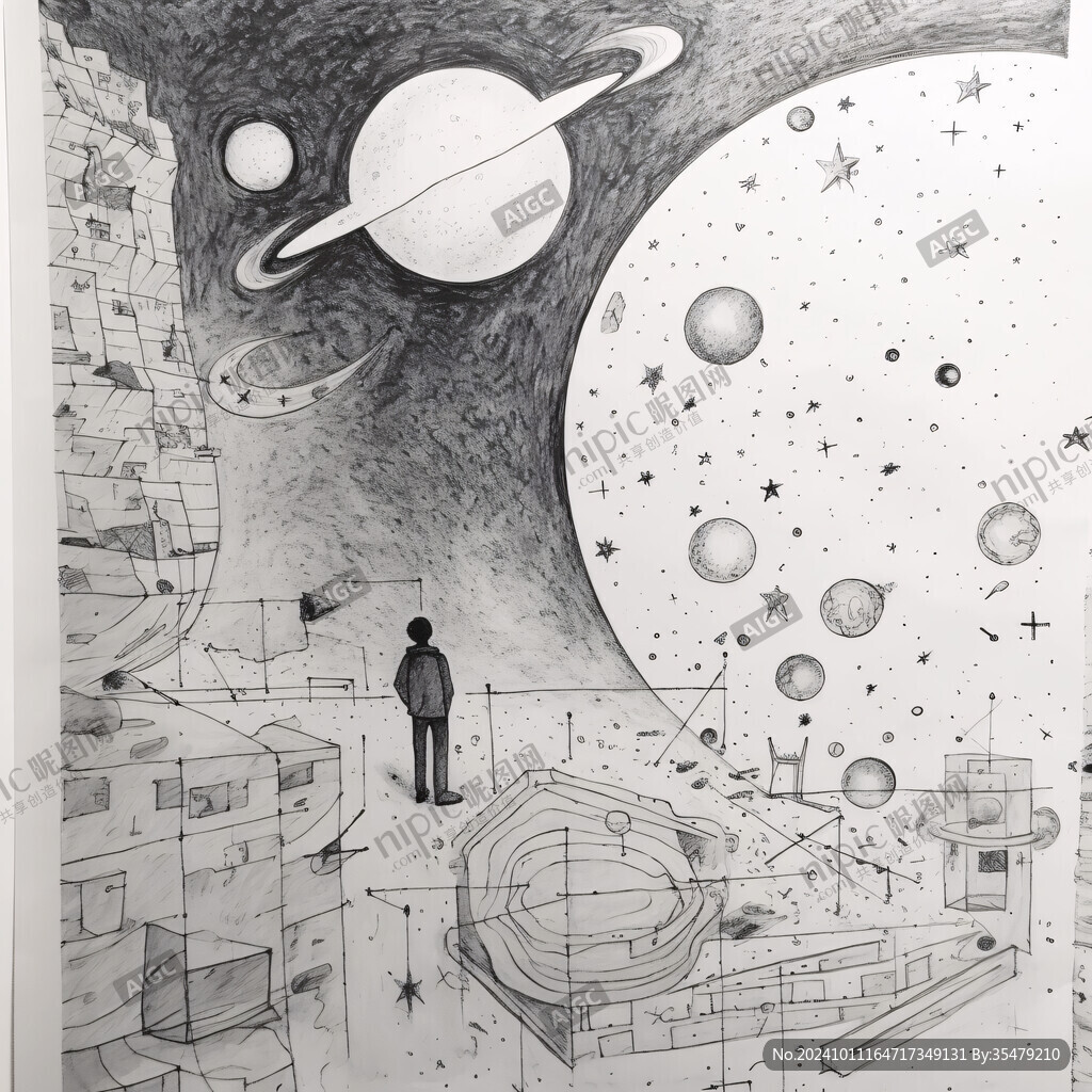 科幻畫線描