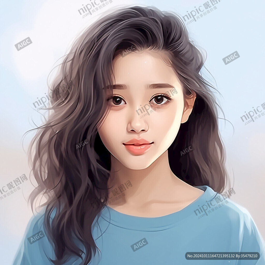 人物頭像美女插畫