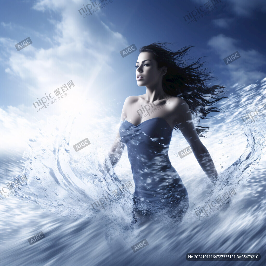 美女女子戲水女生