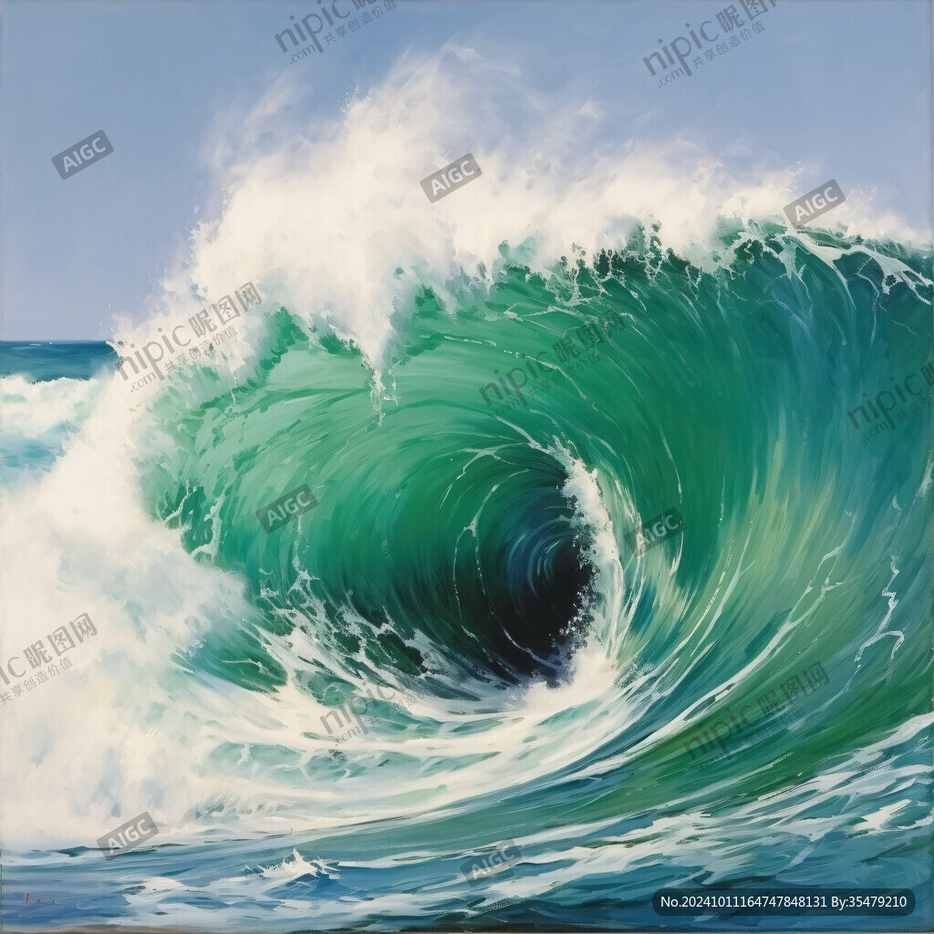 波濤海濤壁畫海波海浪