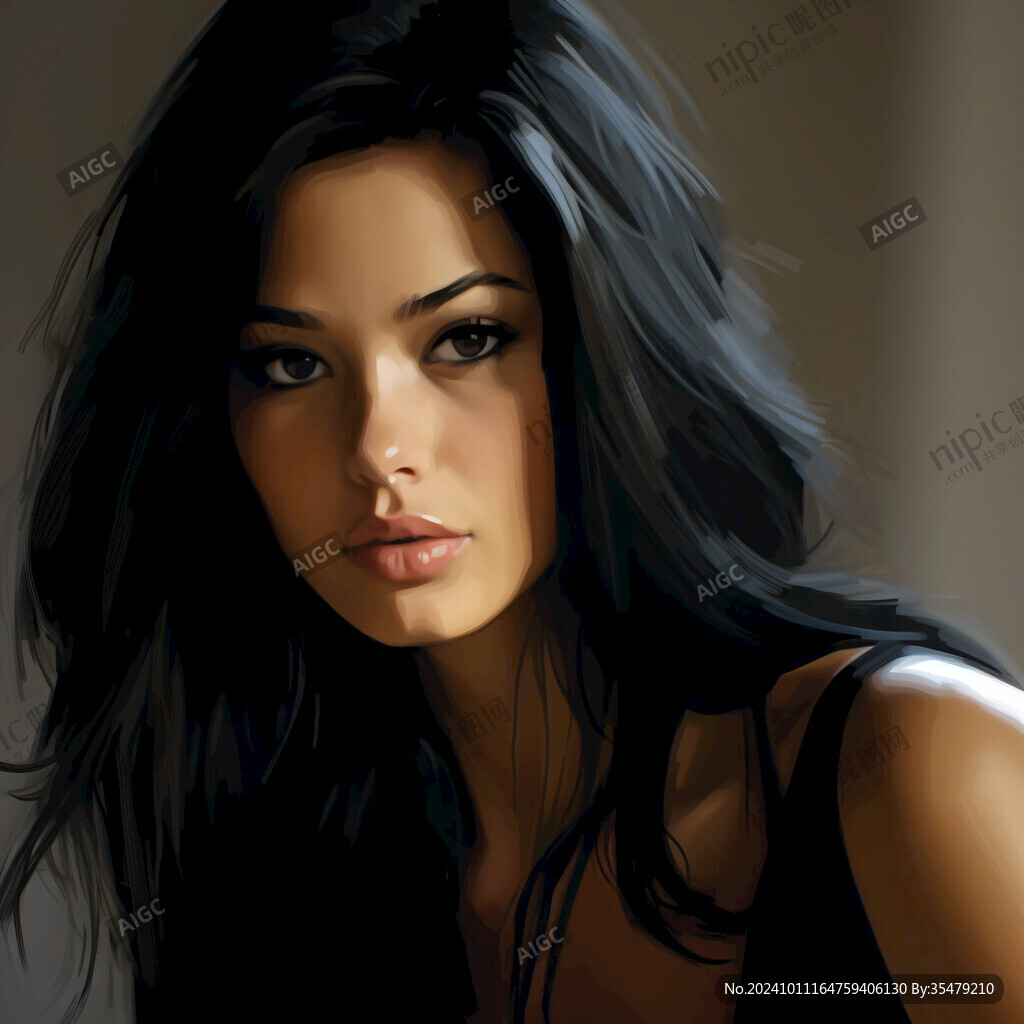 數字美女插畫