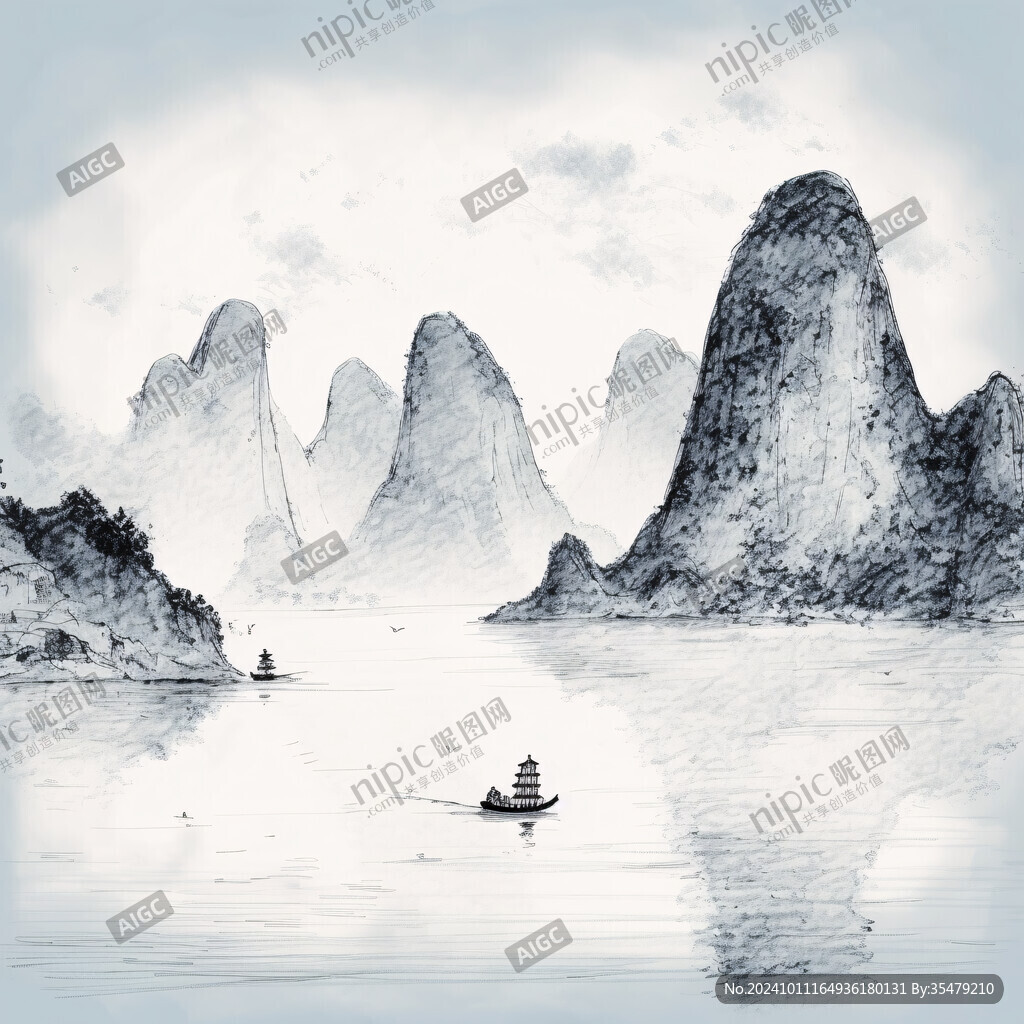 山水畫漓江