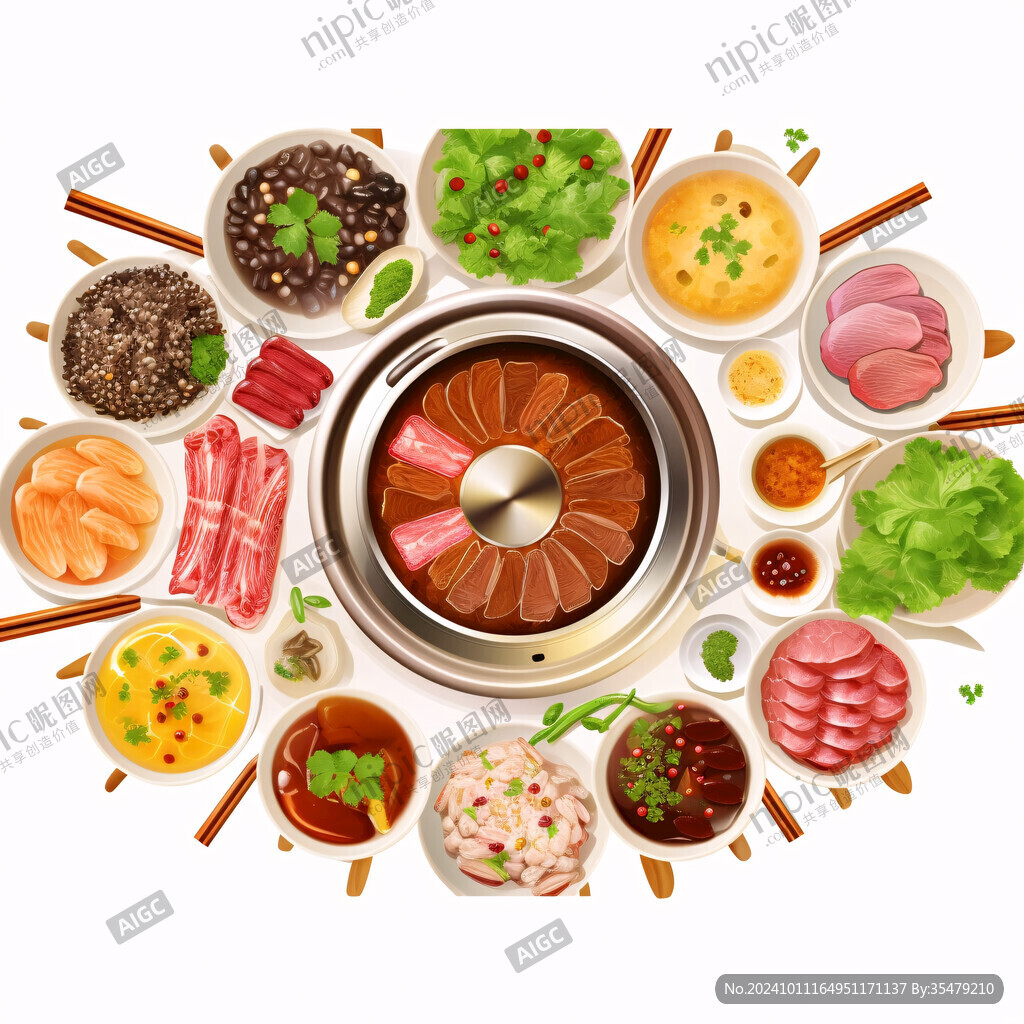 卡通火鍋食材