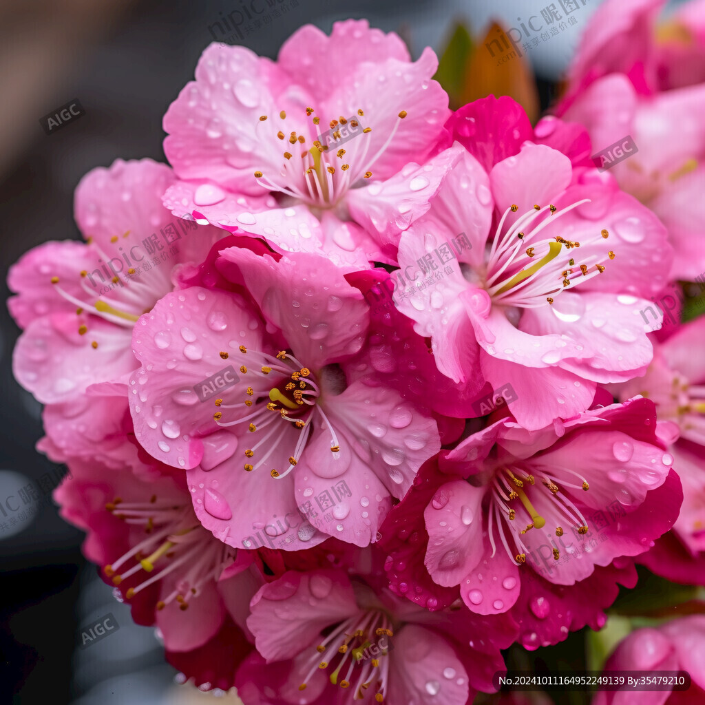 花朵上的水珠開花瓣