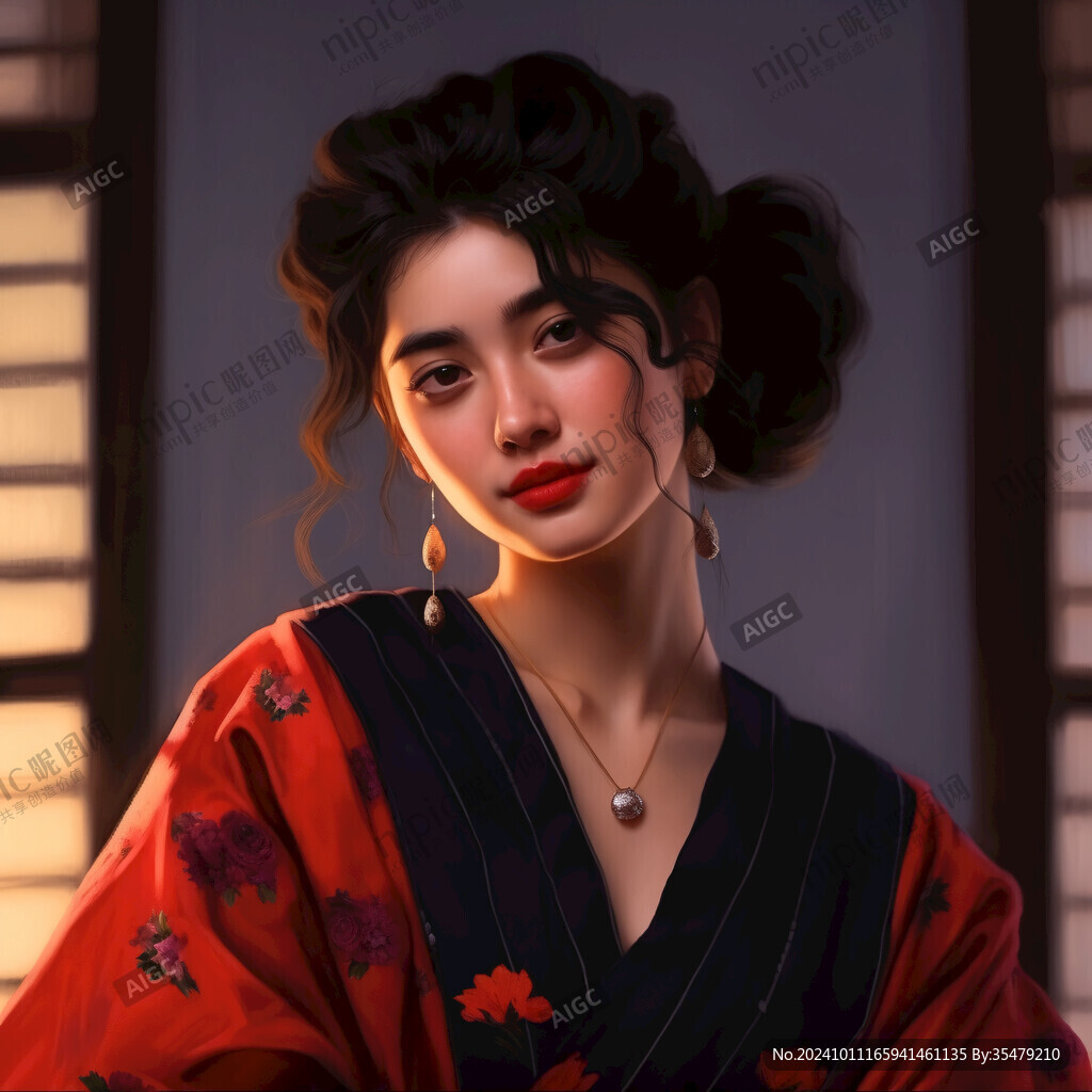 藝伎美女圖