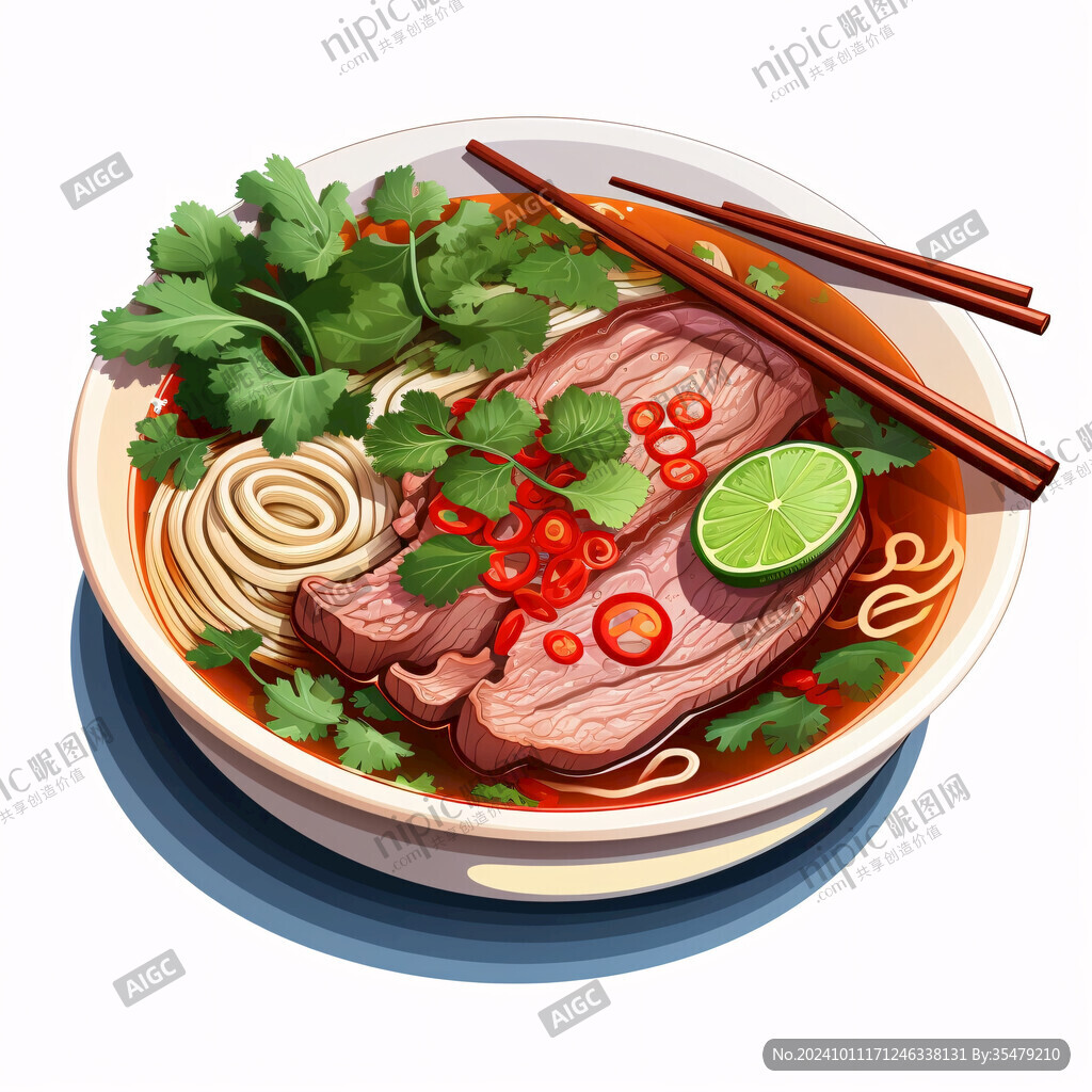 紅燒牛肉面插畫