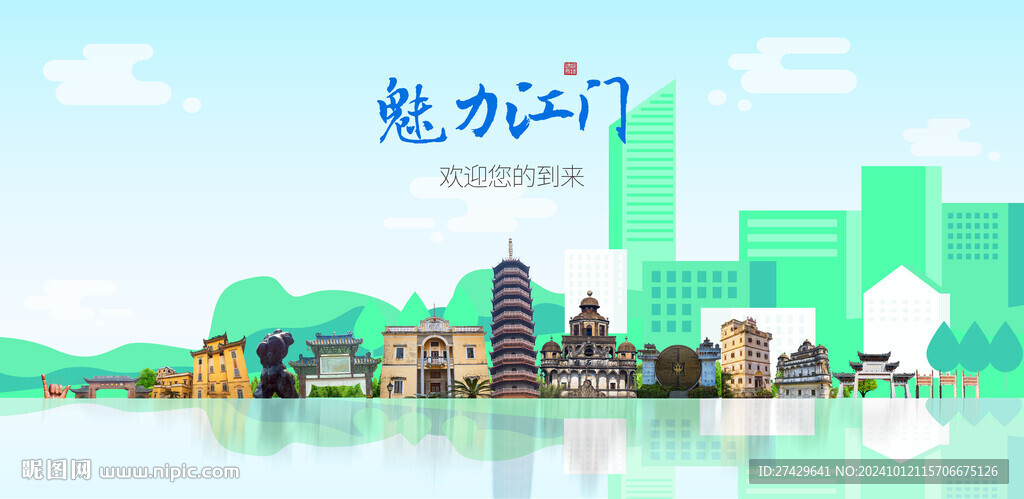 江門城市旅游展板