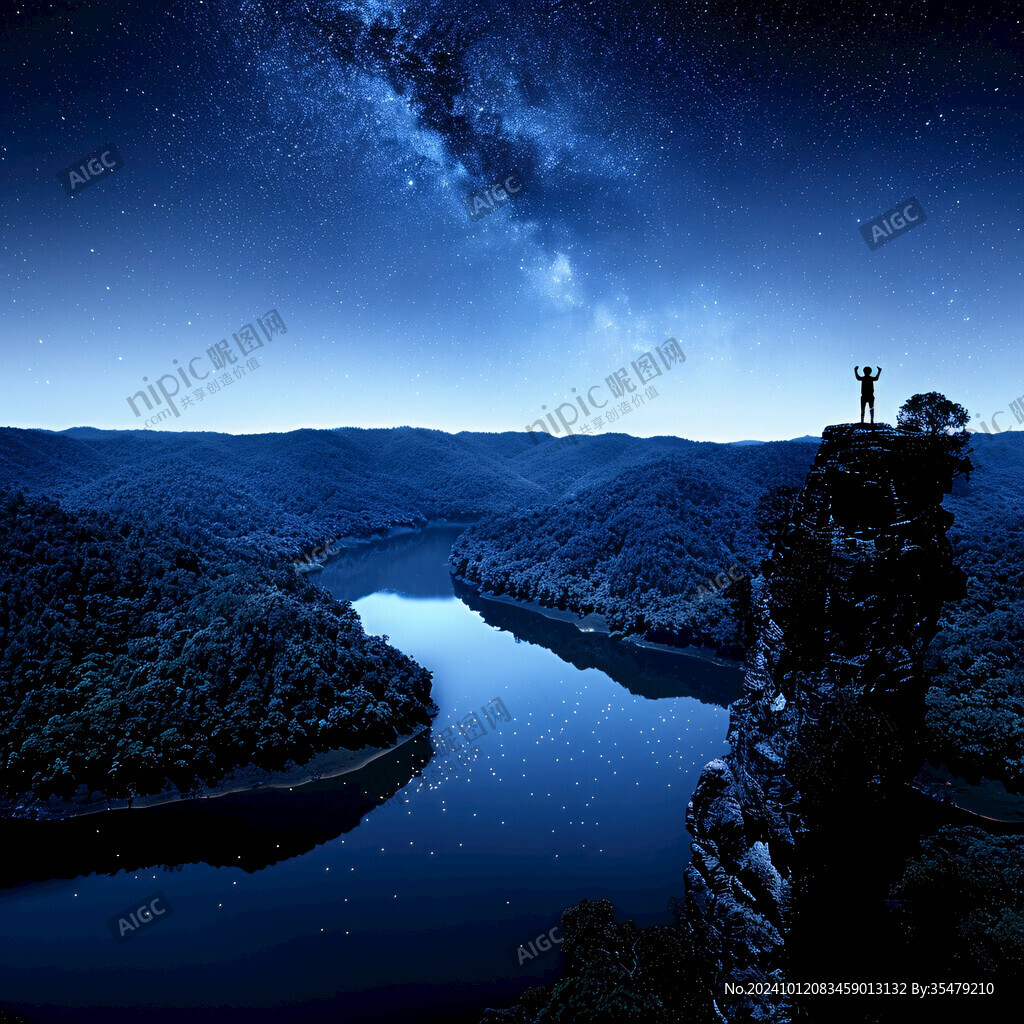 三潭映月星空背景