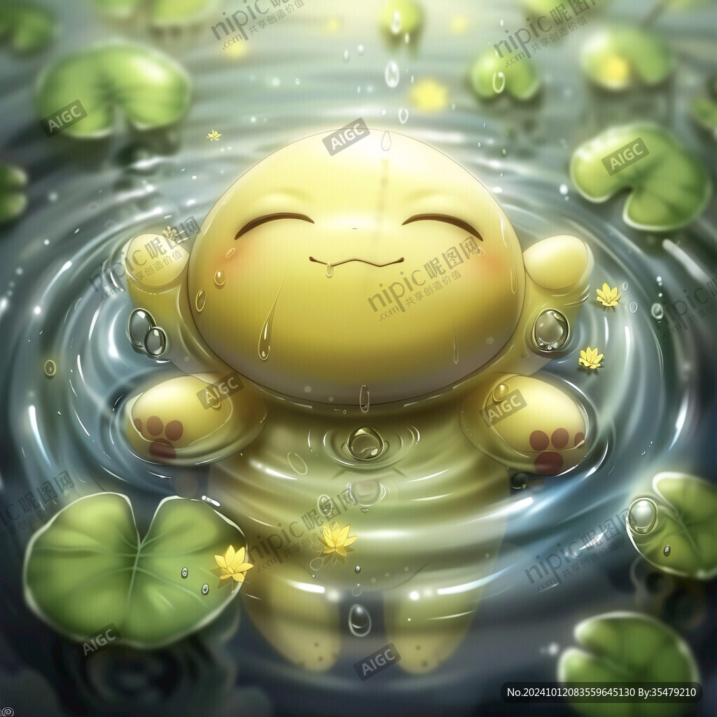 可愛水滴精靈豎大拇指