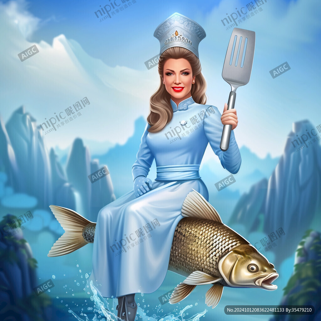 女廚師插畫