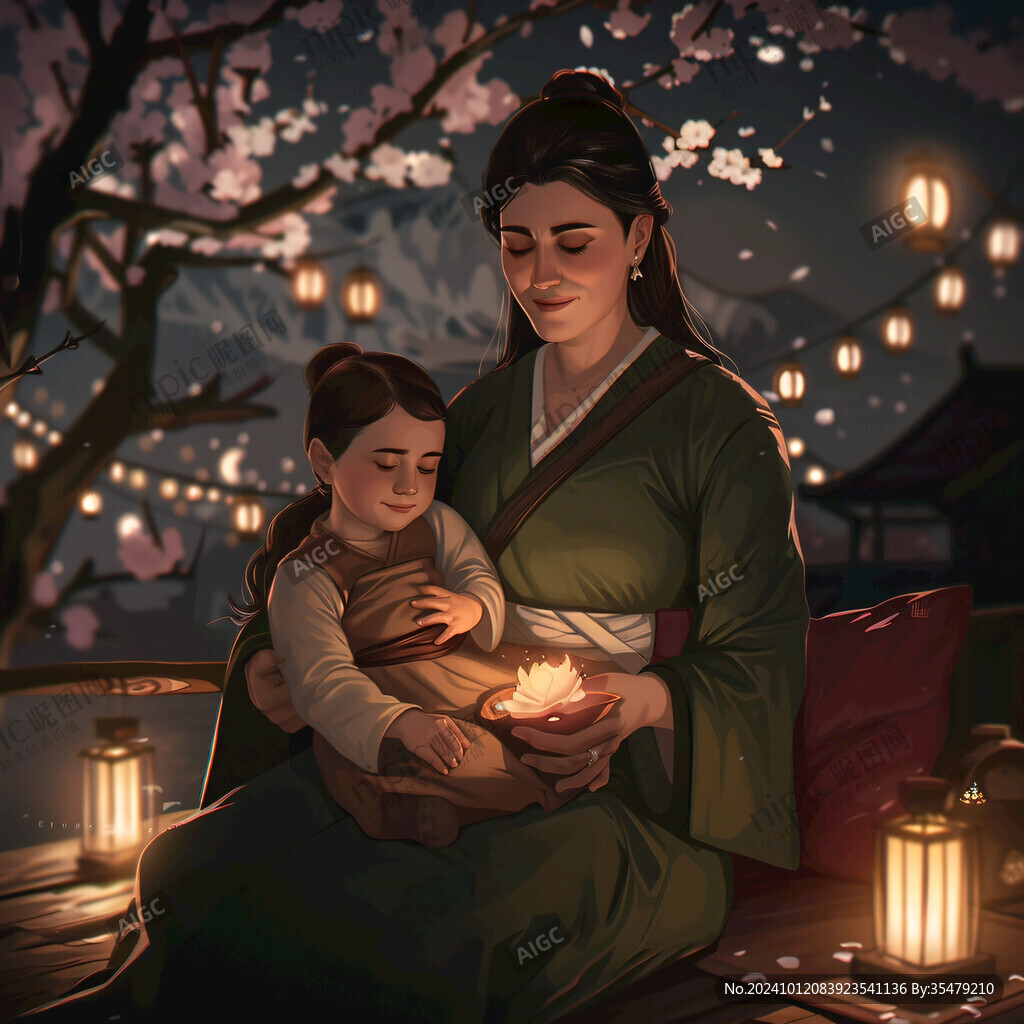 母情節(jié)插畫(huà)海報(bào)