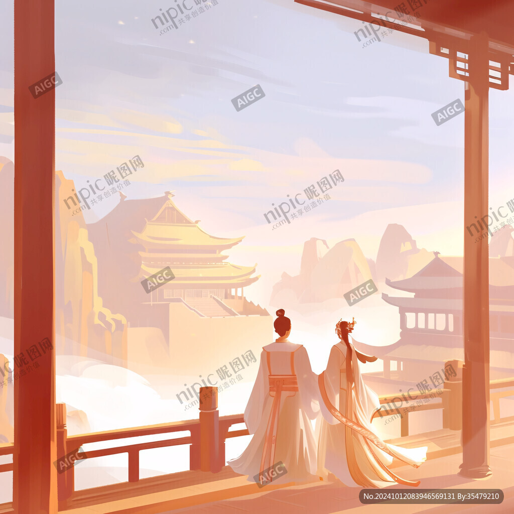 皇宮樓閣插畫