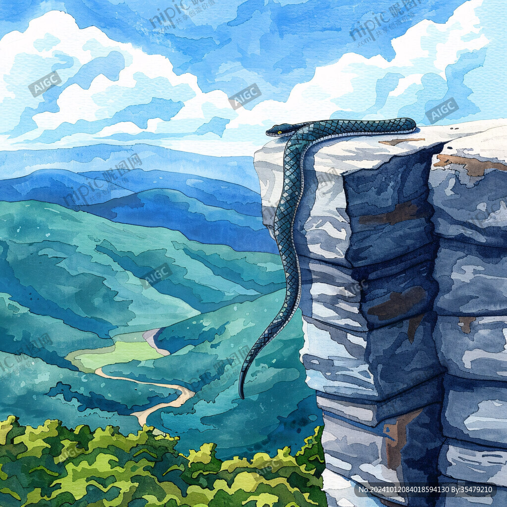 爬山石梯插畫