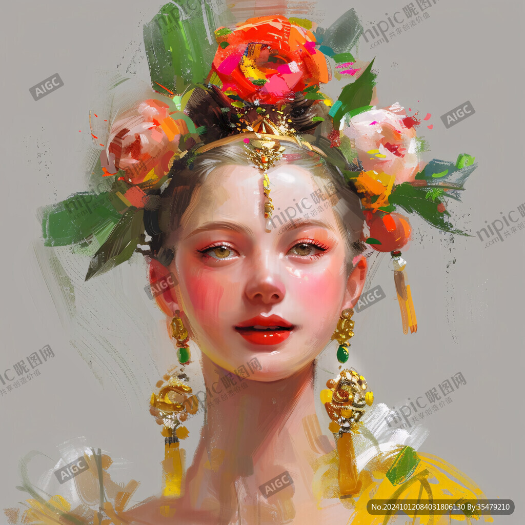 宮廷美女人物插畫