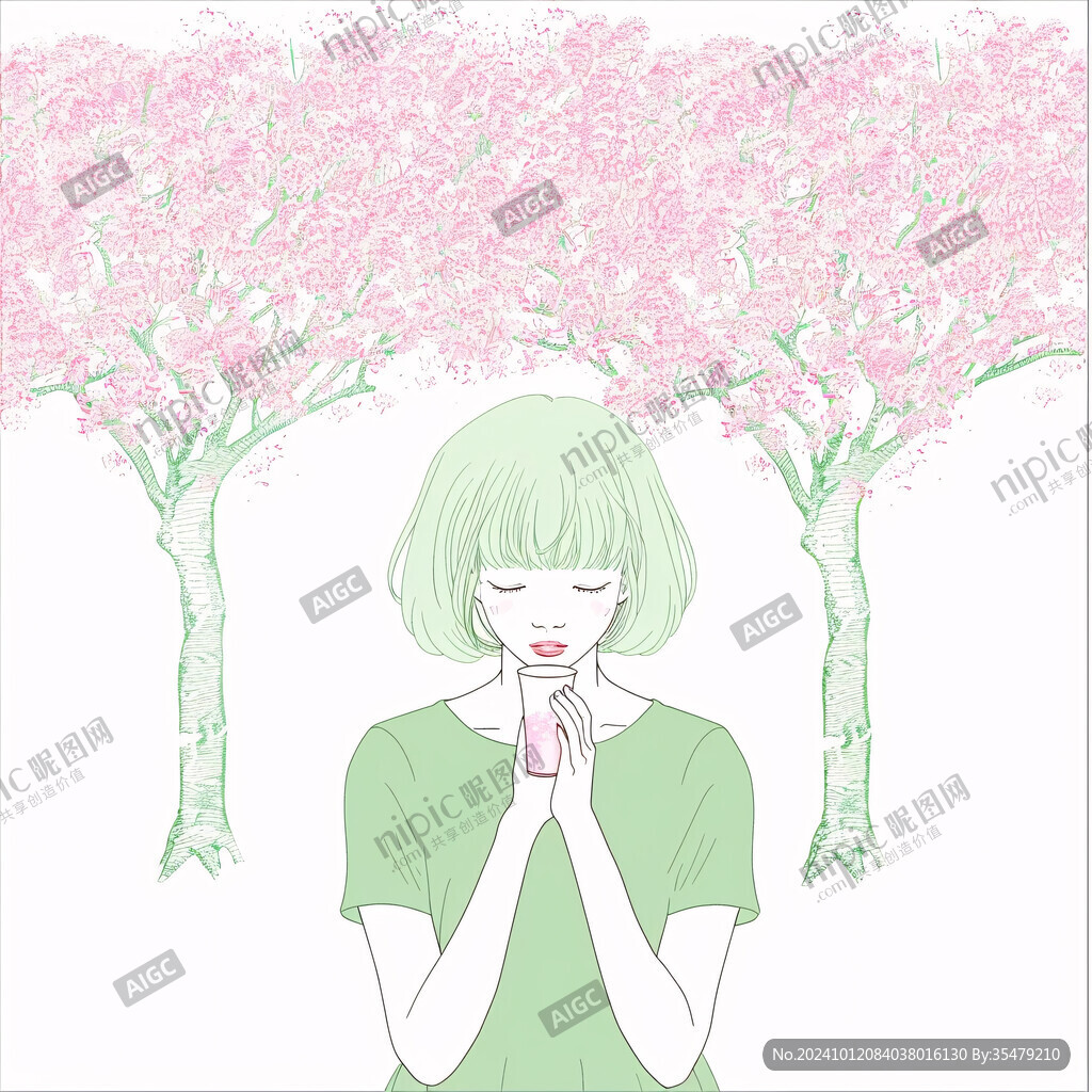 整容整形花季少女插畫