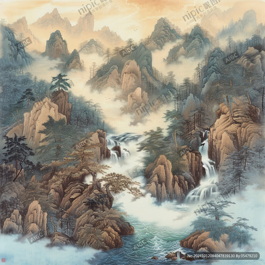 山水風(fēng)景彩繪